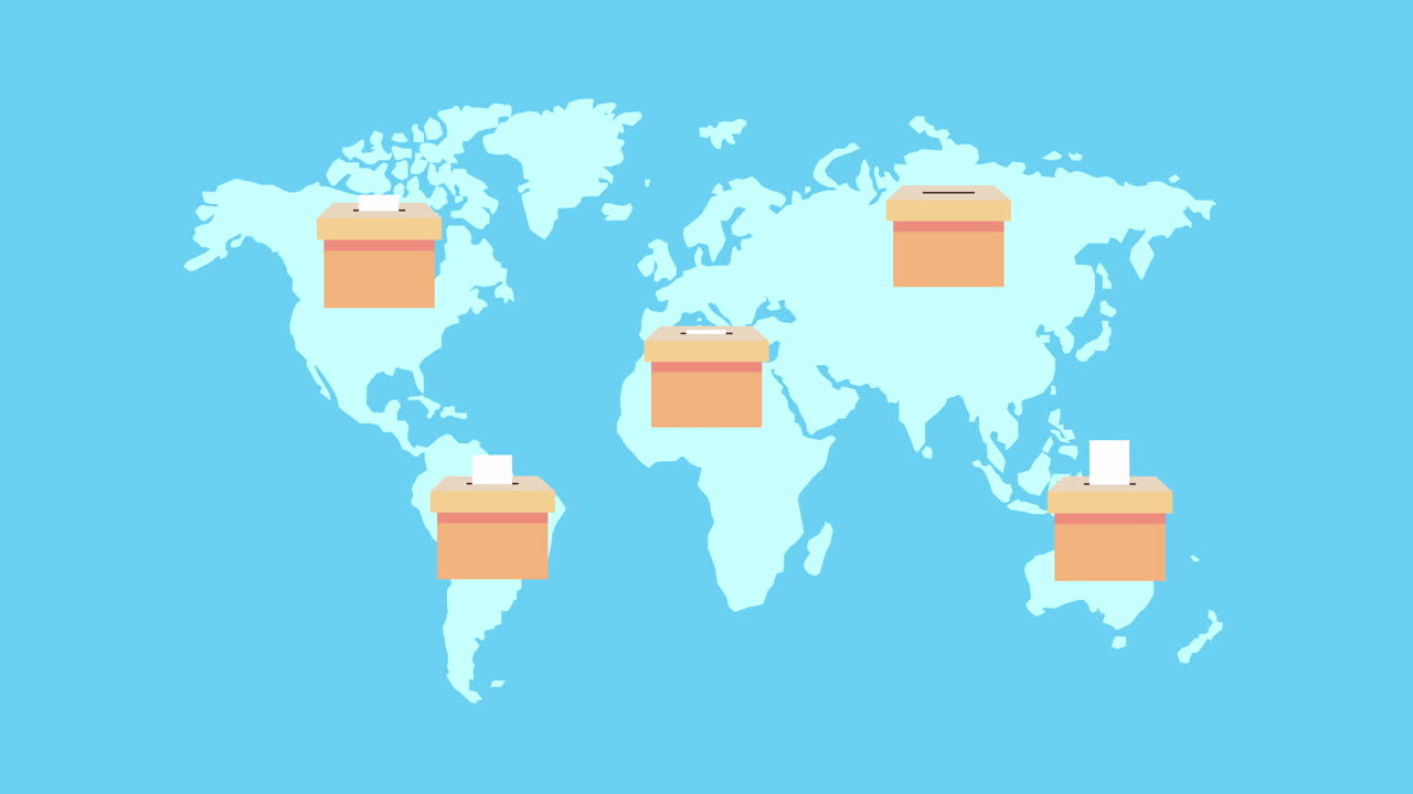 세계 지도에서 글로벌 투표소