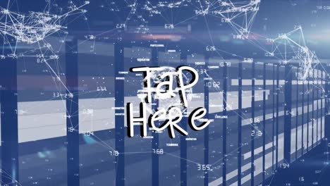Animation-of-tap-here,-lights-and-connections-over-navy-background