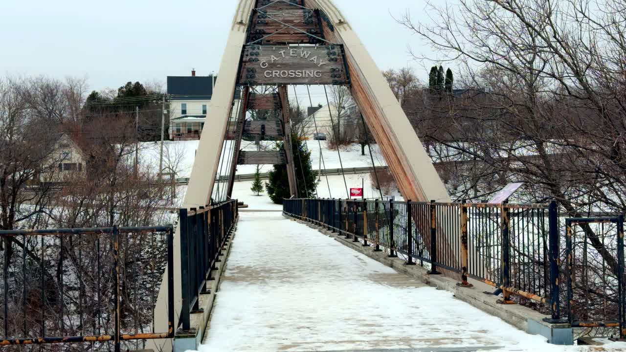 Bridge in Houlton Maine U.S. during winter