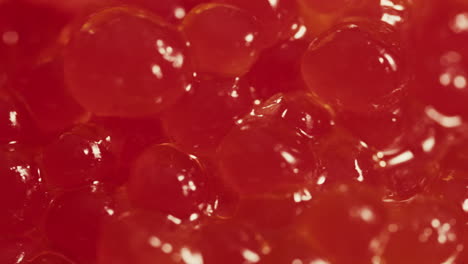 close-up of red caviar