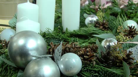 advent wreath of needles and candles