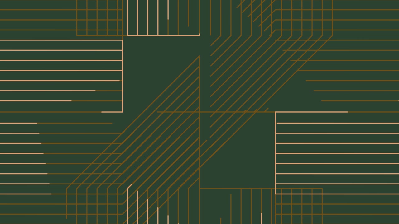 Dynamic Abstract Geometric Lines Pattern on Dark Green Background