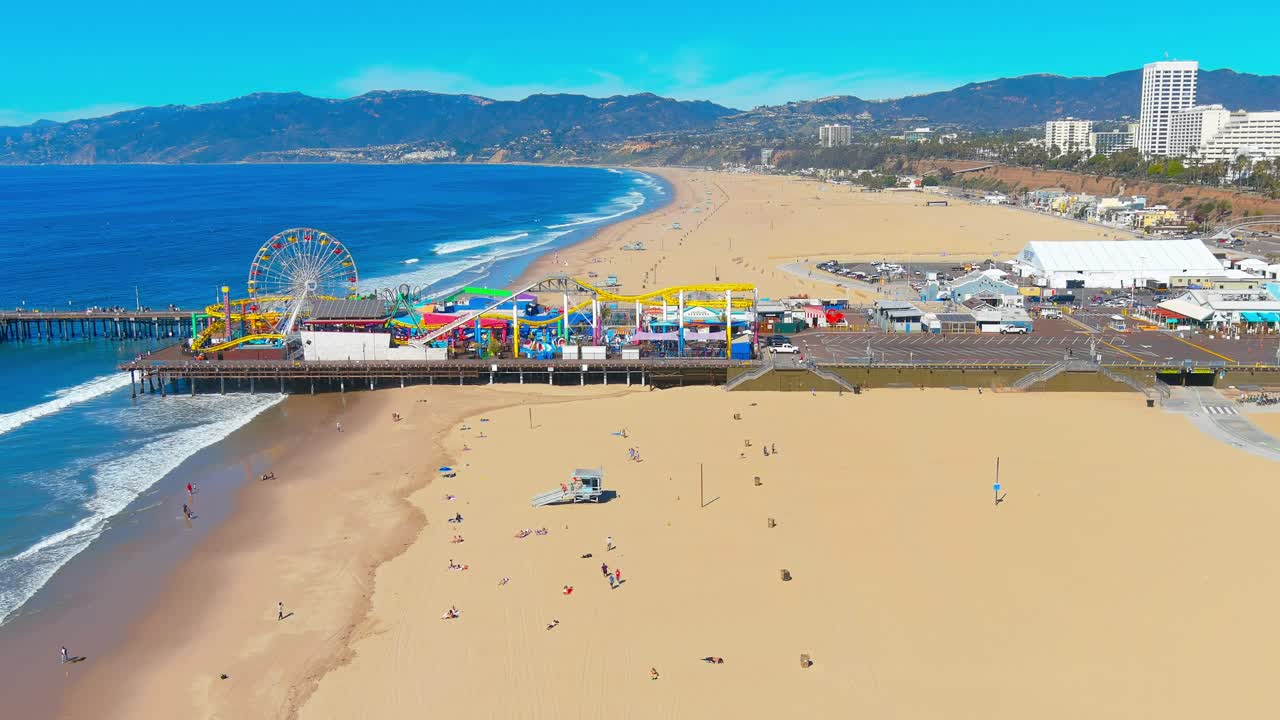 Santa Monica Pier | Aerial Flyby Shot | Afternoon Lighting