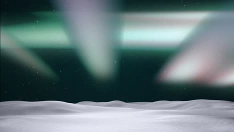 animación del paisaje de invierno en navidad sobre la aurora