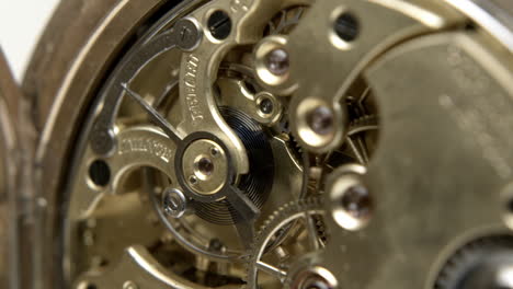 antique gold pocket watch movement macro close up