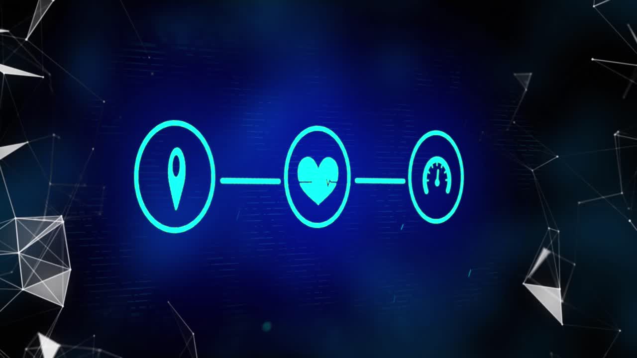 연결 네트워크와 데이터 처리와 함께 아이콘의 애니메이션