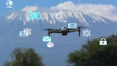 drones de agricultura inteligente volando en las granjas rurales de kenia