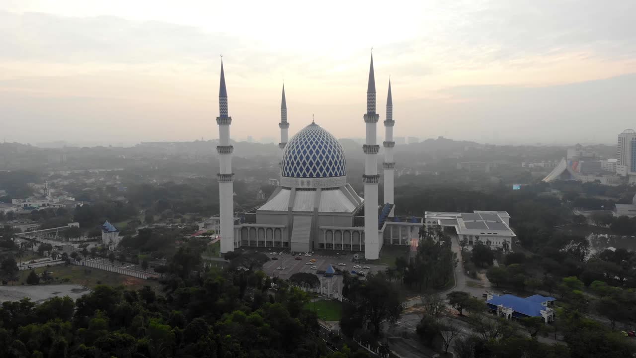 Aerial view of Sultan Salahuddin Abdul Aziz Mosque or locally known as Masjid Shah Alam