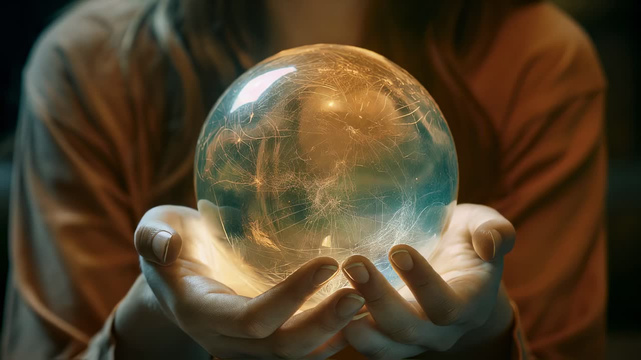 Crystal Ball Held in Hands