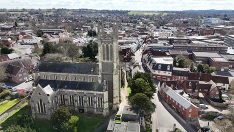 st marys church andover uk drone,aerial