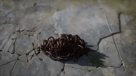 vintage rusty hand-made iron chain