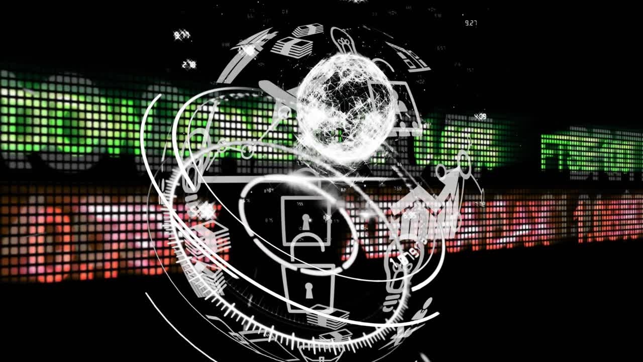 animación del mundo sobre el procesamiento de datos financieros