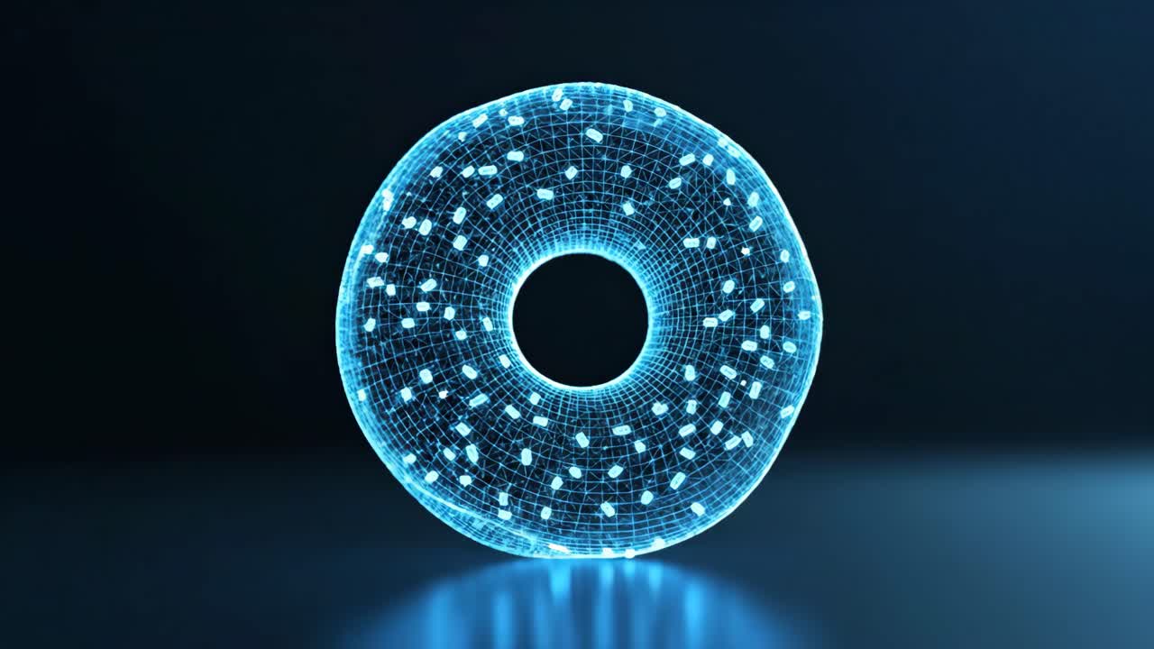Abstract 3D Wireframe Donuts