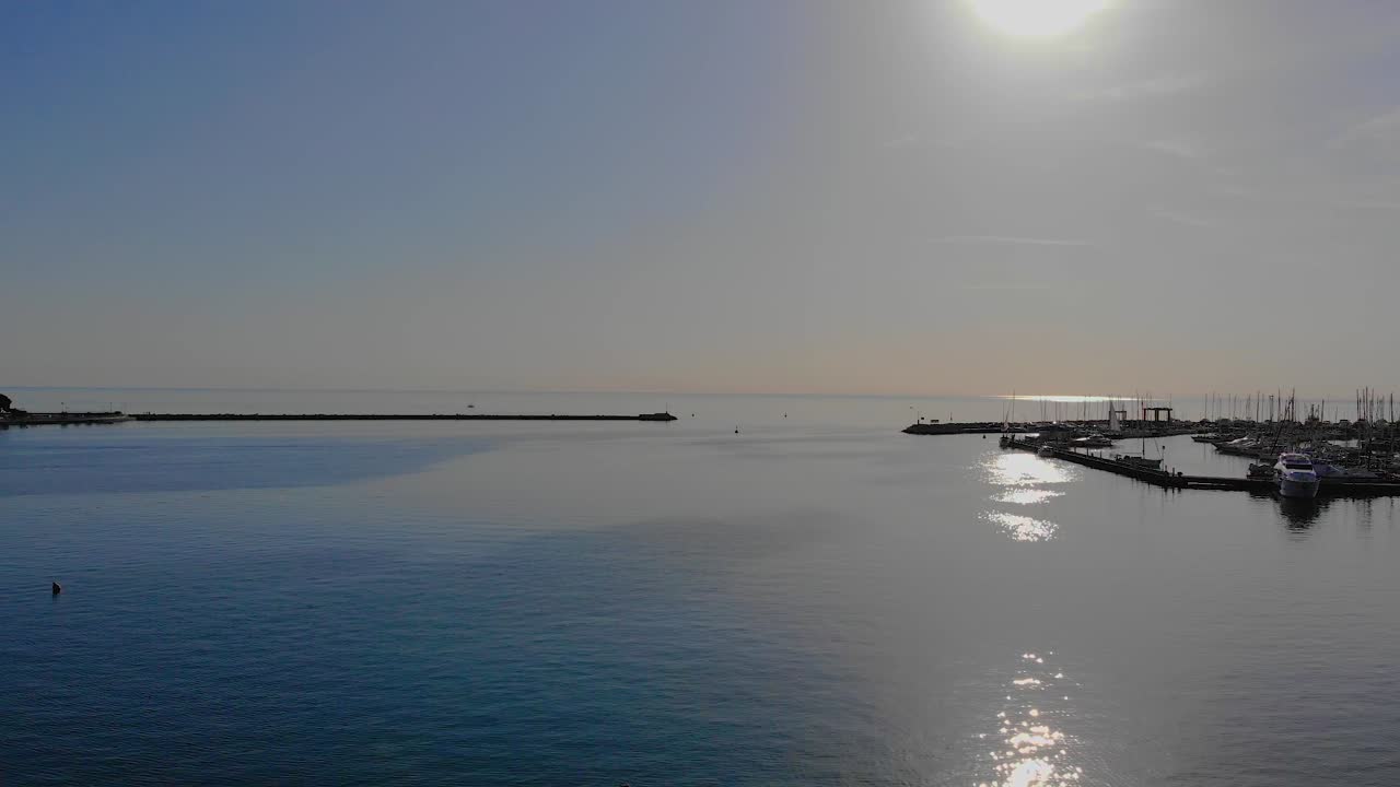 Umag Harbor Croatia Aerial View Over Boats