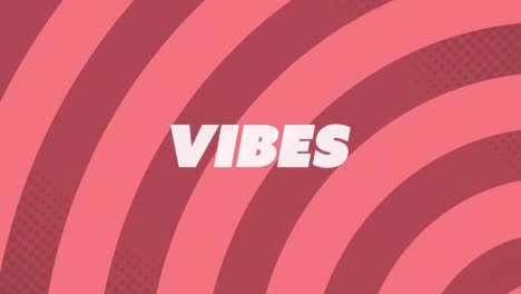 Animation-of-vibes-text-banner-against-radial-rays-in-seamless-pattern-on-pink-background