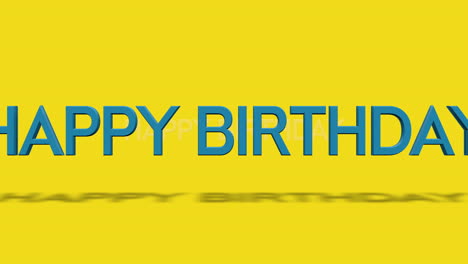 feliz felicitación de cumpleaños discurso blanco letras burbuja en fondo amarillo