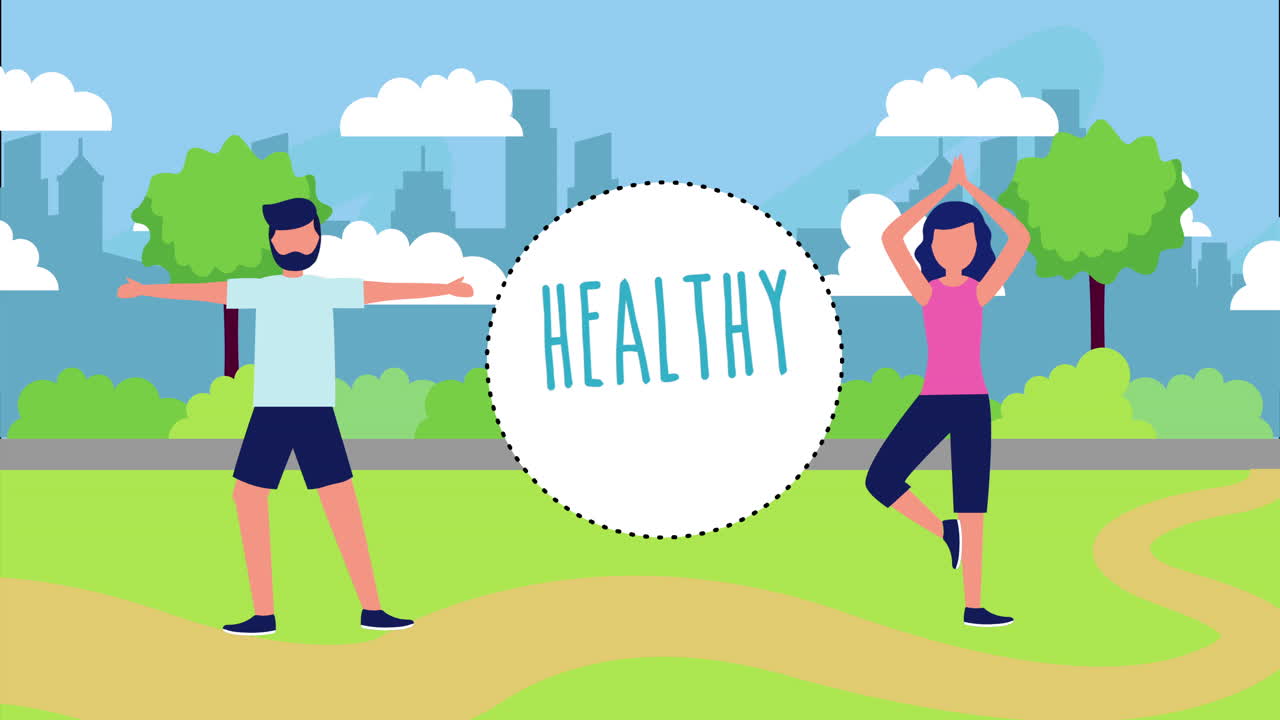 건강한 생활 방식 을 가진 공원 에 있는 부부 운동 선수 들