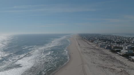 drone shot of residential homes on long beach island, nj