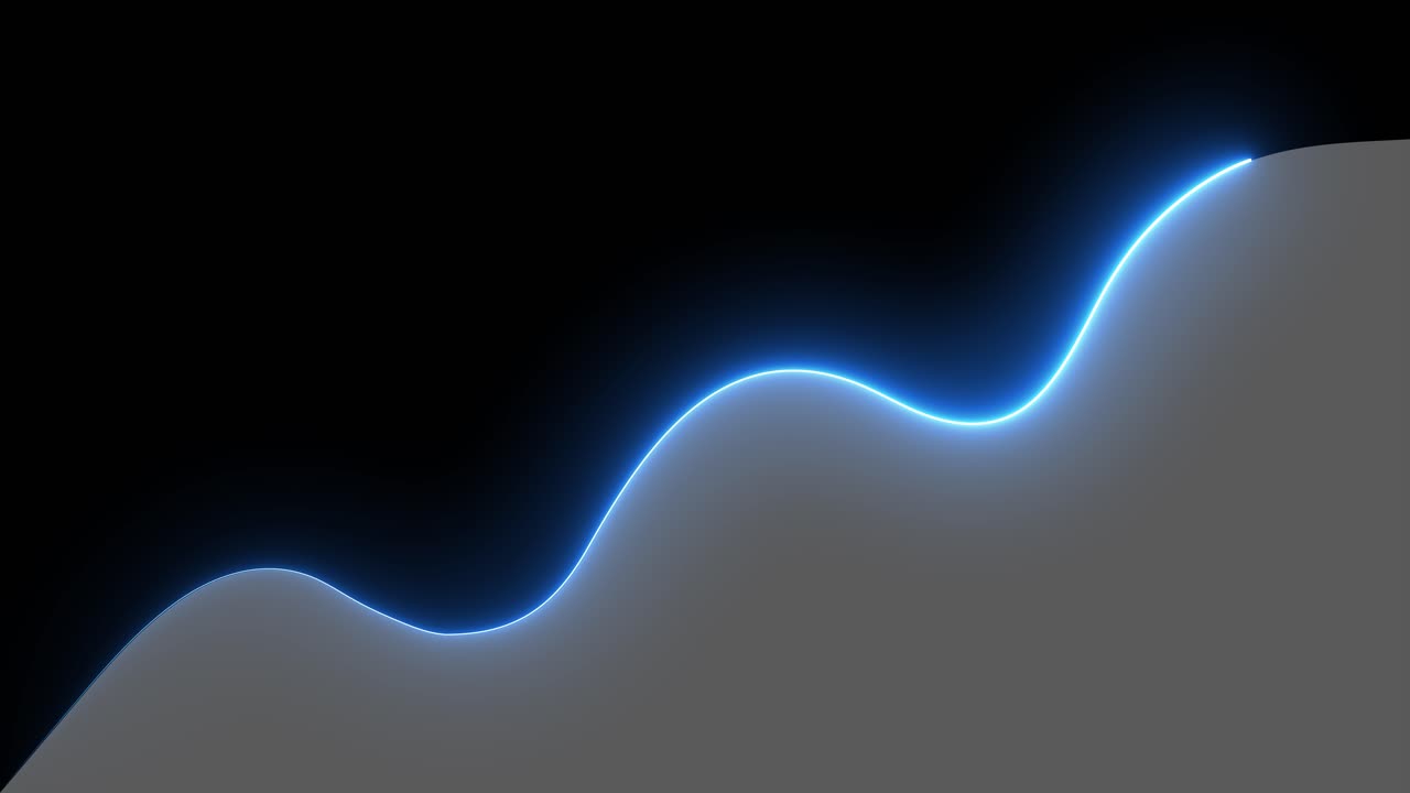 Abstract Black and Gray Shape with Blue Line