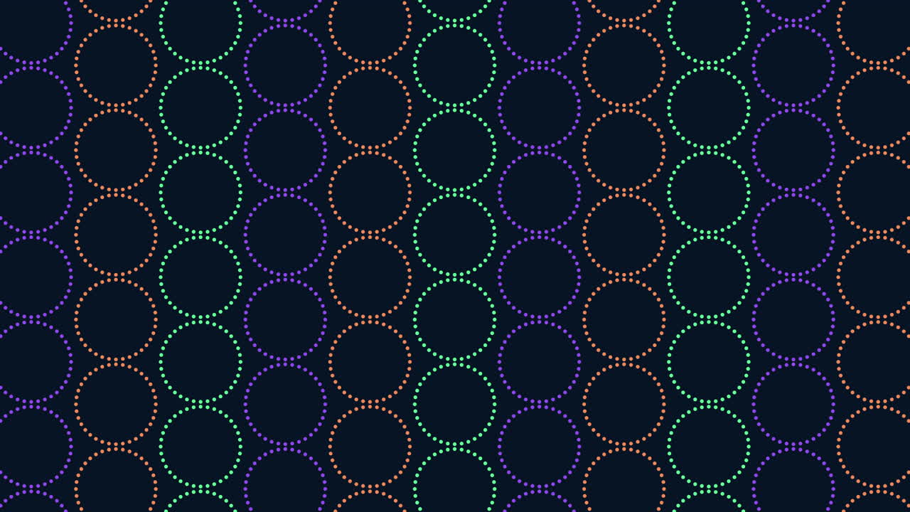 Colorful circle pattern on black background with symmetrical arrangement