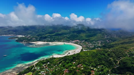 aerial panoramic view of mahè island in the seychelles, indian ocean