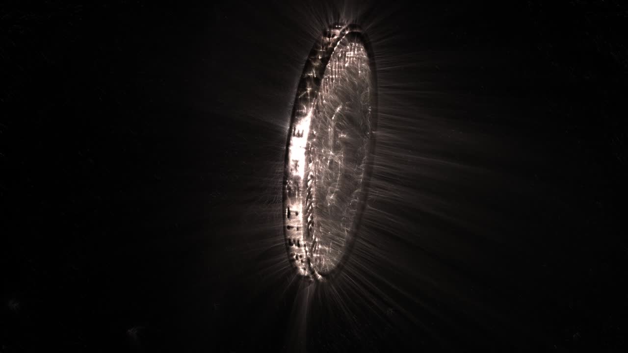 독일에서 더 이상 유행하지 않는 통화인 도이치 마크의 단일 5 마크 동전의 키를리안 오라