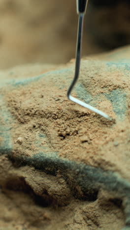 archaeological excavation close-up