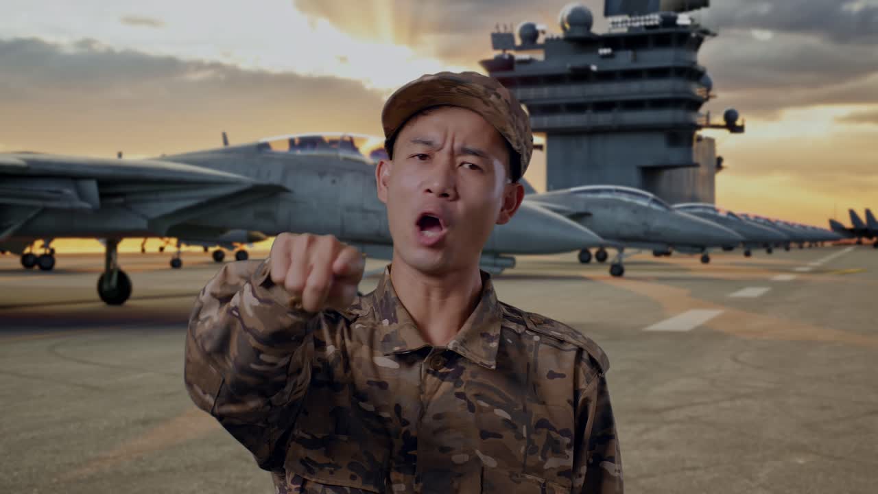 Military Personnel on Aircraft Carrier Deck