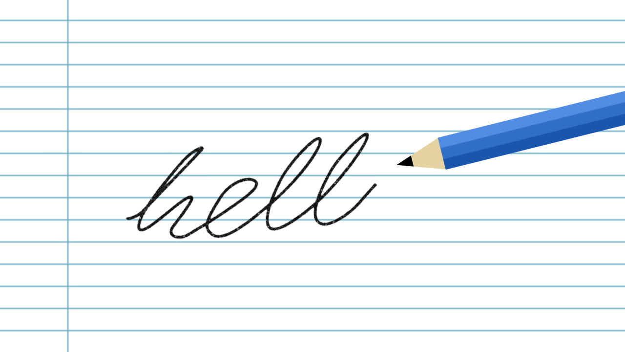 lápiz escribiendo hola en el papel