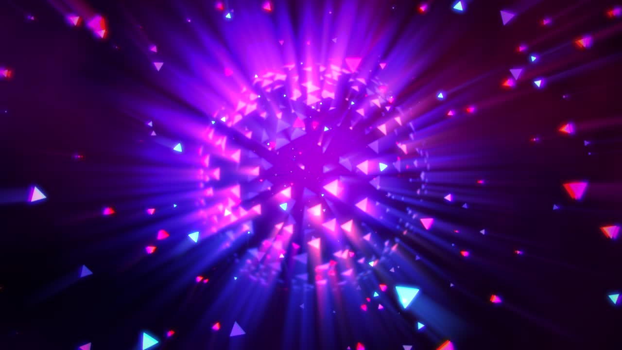 bola de discoteca de neón con brillo púrpura volador