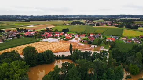 horrific aerial 4k drone footage of floods occurred in august in slovenia