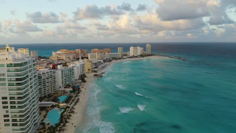 aerial timelapse of beachfront hotels