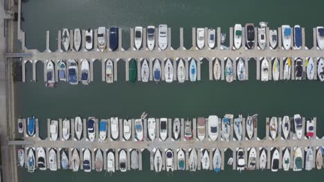 a beautiful aerial birds-eye view drone shot, flying over dana point harbor, dana point - orange county - california