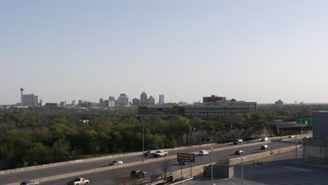 Downtown-San-Antonio-Skyline-and-Freeway-4K-24fps