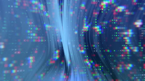 animation of glowing light spots and trails moving over black background