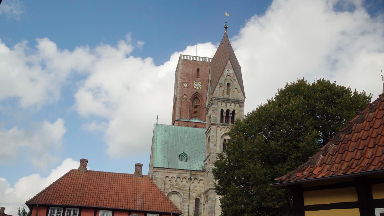 Church in Ribe, Denmark against the sky
