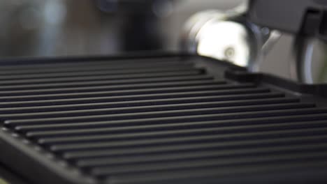 close-up of a black electric grill