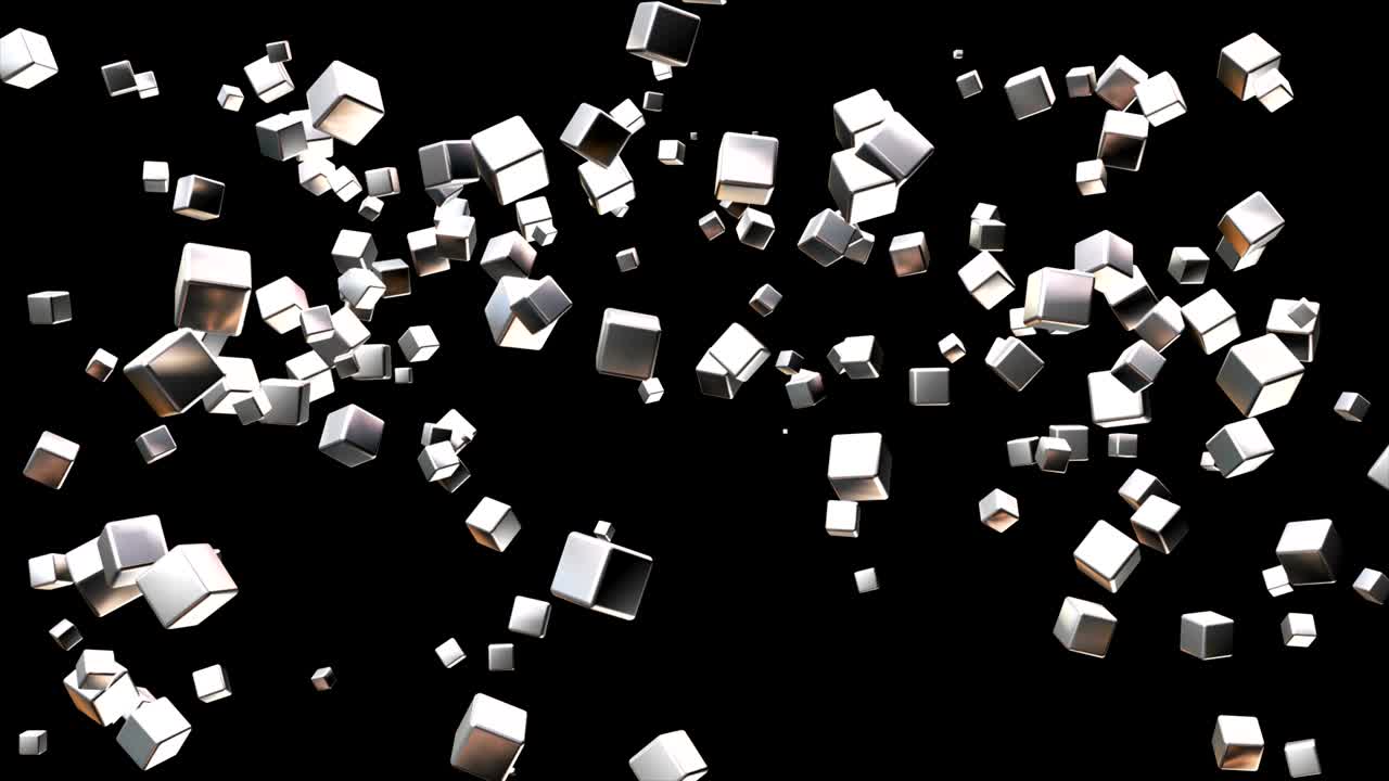 날아다니는 하이테크 큐브, 회색 스케일, 기업