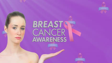 Animation-of-breast-cancer-awareness-text-over-cauasian-woman