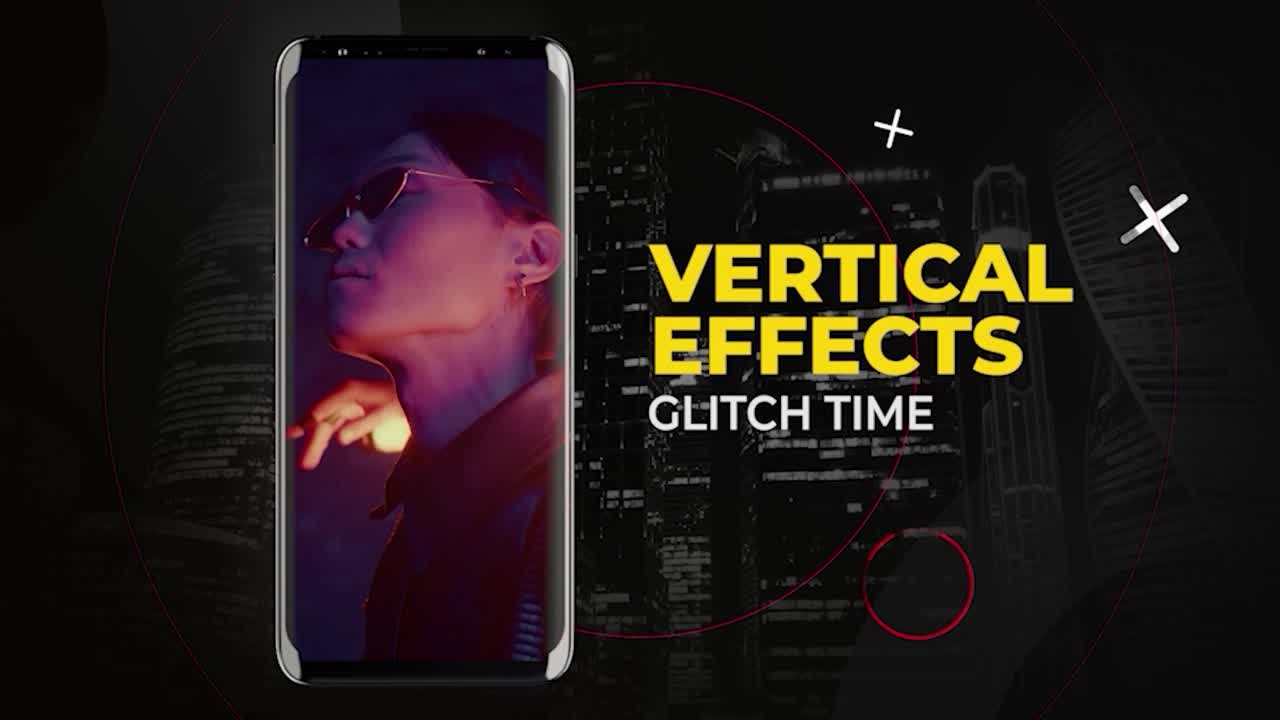 Effetti glitch verticali nel tempo