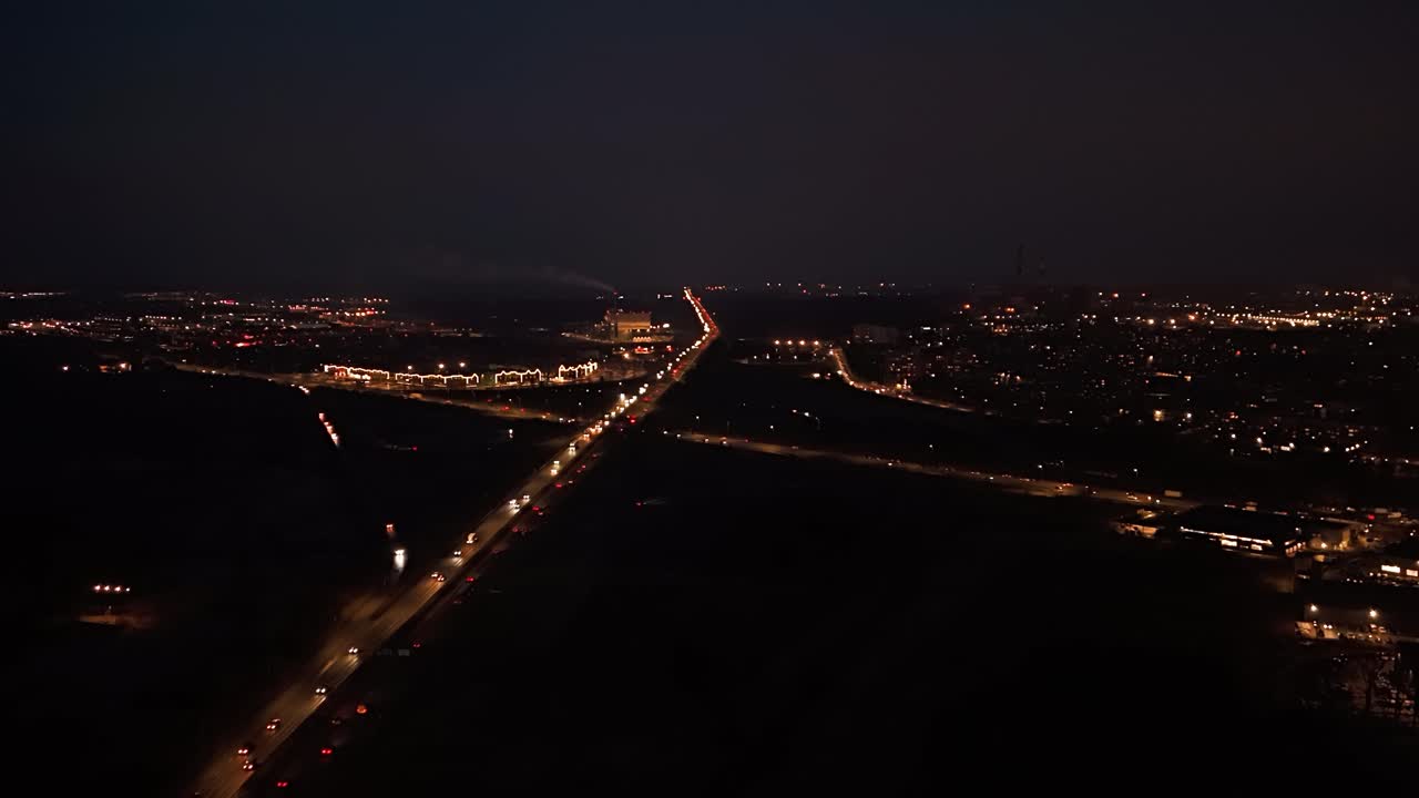 Vehicles traffic in a highway of Kaunas. Time lapse