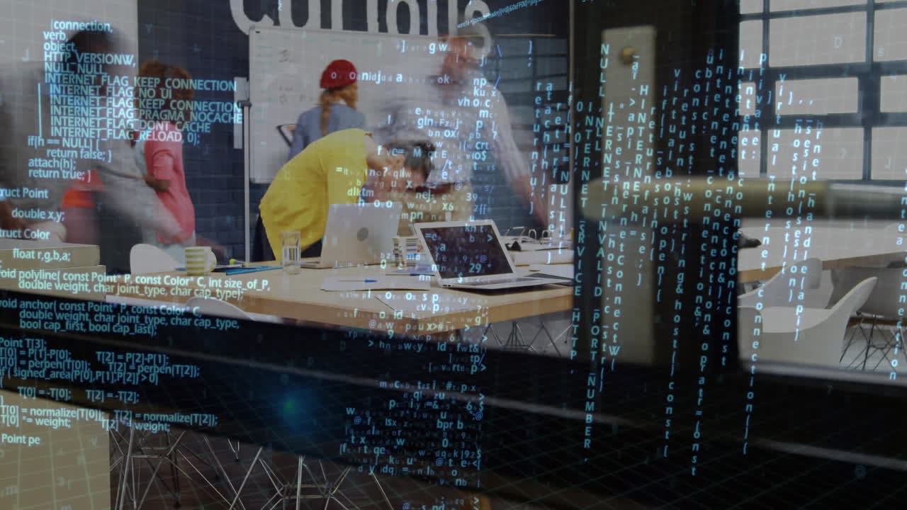 el lapso de tiempo de una oficina mientras la gente va y viene