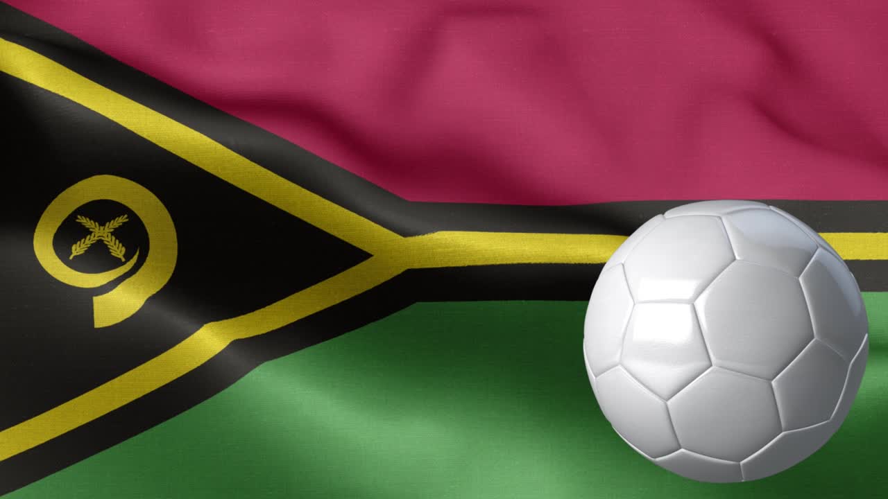 Flag Of Vanuatu and soccer ball - Vanuatu Flag High Detail - Soccer ball and flag