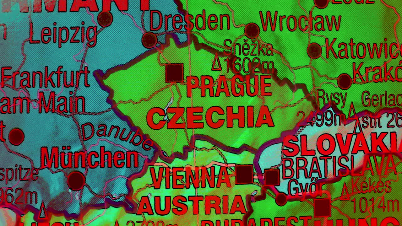 Detailed Map of Central Europe Featuring Borders and Major Cities