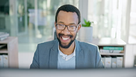 Business,-happy-black-man-and-computer-in-office