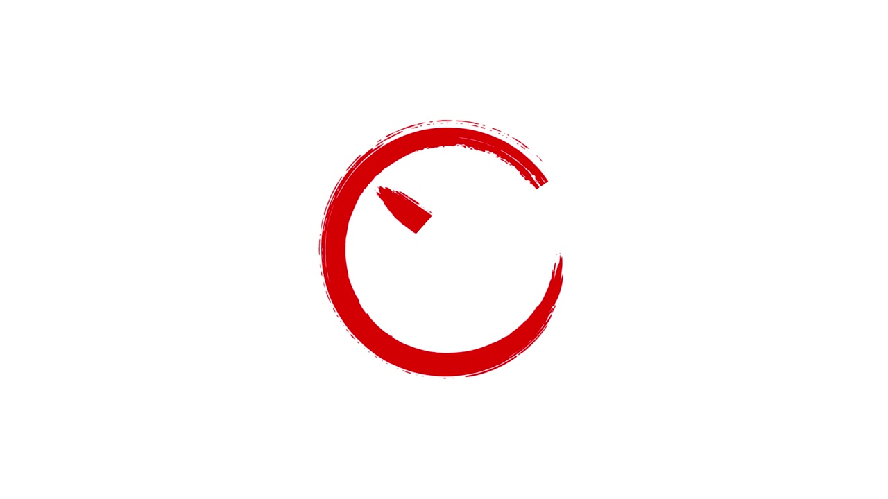 Animated Red Hand-Drawn X Mark in Circle on White Background