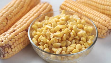 freshly cooked corn kernels