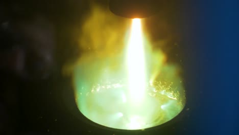 melting metal in a large plasma furnace