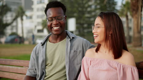 happy couple enjoying time together in the park