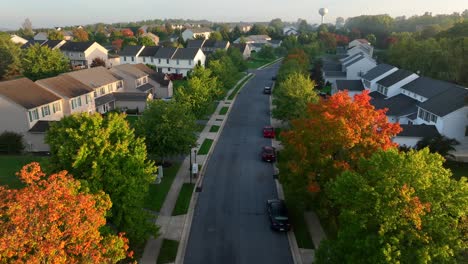 townhouses in suburb in usa